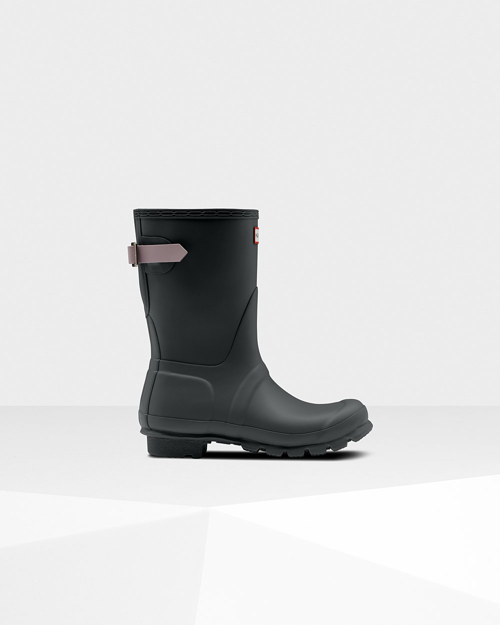 Hunter Mujer Original Back Adjustable - Botas de Lluvia Verde Oscuro/Moradas - 679-HXSVBE